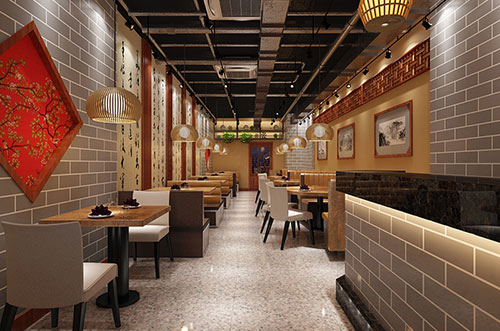 万江街道传统中式餐厅餐馆装修设计效果图